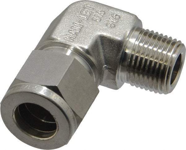 Ham-Let - 1/2" OD, Grade 316Stainless Steel Male Elbow - Comp x MNPT Ends - Apex Tool & Supply