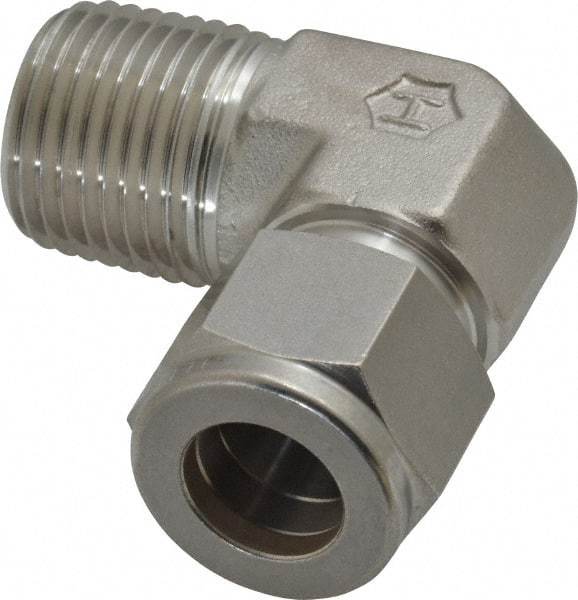 Ham-Let - 1/2" OD, Grade 316Stainless Steel Male Elbow - Comp x MNPT Ends - Apex Tool & Supply