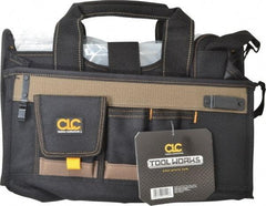 CLC - 15 Pocket Black & Brown Polyester Tool Bag - 16" Wide x 9" Deep x 9" High - Apex Tool & Supply