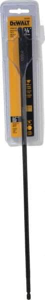 DeWALT - 3/8", 1/4" Straight Shank, Bright Finish, High Speed Steel, Spade Blade Drill Bit - No Spurs, 16" Overall Length, No Wire Fishing Hole - Apex Tool & Supply
