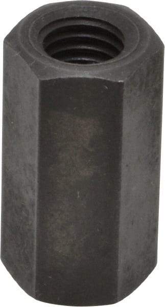 Gibraltar - M12x1.75 Thread, 36mm OAL Steel Standard Coupling Nut - Black Phosphate Coated, 18mm Width Across Flats, 20.8mm Width Across Points - Apex Tool & Supply