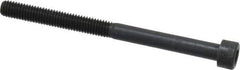 Made in USA - #10-32 UNF Hex Socket Drive, Socket Cap Screw - Alloy Steel, Black Oxide Finish, Partially Threaded, 2-1/2" Length Under Head - Apex Tool & Supply