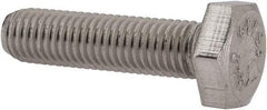 Value Collection - 1/4-28 UNF, 1" Length Under Head Hex Head Cap Screw - Fully Threaded, Grade 316 Stainless Steel, Uncoated, 7/16" Hex - Apex Tool & Supply
