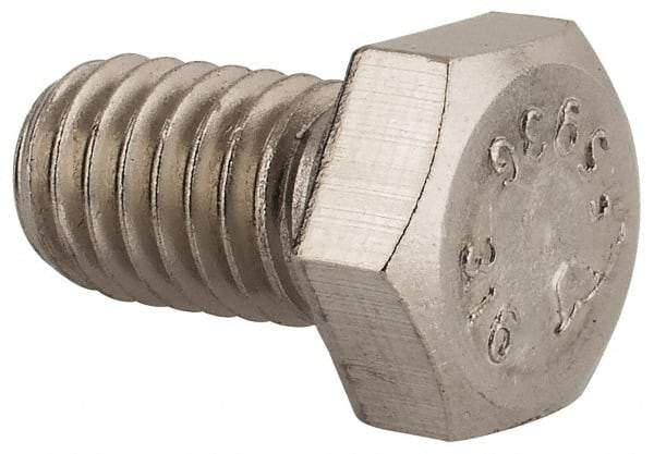 Value Collection - 3/8-16 UNC, 5/8" Length Under Head Hex Head Cap Screw - Fully Threaded, Grade 316 Stainless Steel, Uncoated, 9/16" Hex - Apex Tool & Supply