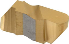 Tool-Flo - 4125FLR Grade GP3, 1/4" Cutting Width Carbide Grooving Insert - 6.35mm Max Depth of Cut, Right Hand, 1/8" Corner Radius, TiN Finish - Apex Tool & Supply