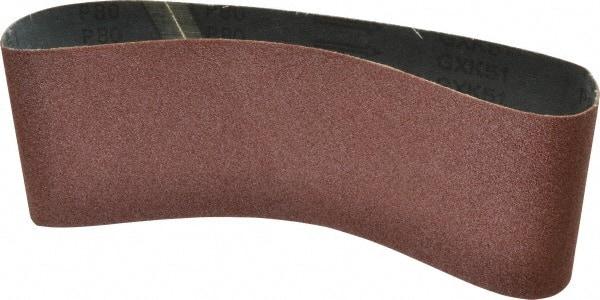 Tru-Maxx - 4" Wide x 24" OAL, 80 Grit, Aluminum Oxide Abrasive Belt - Aluminum Oxide, Medium, Coated - Apex Tool & Supply