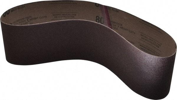 Tru-Maxx - 4" Wide x 36" OAL, 80 Grit, Aluminum Oxide Abrasive Belt - Aluminum Oxide, Medium, Coated - Apex Tool & Supply