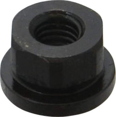 Gibraltar - 3/8-16 Steel Black Oxide Spherical Flange Nut - Grade 12L14, 1/2" High, 7/8" Diam x 1/8" High Flange, 1-1/4" Radius - Apex Tool & Supply