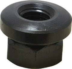 Gibraltar - 1/2-13 Steel Black Oxide Spherical Flange Nut - Grade 12L14, 11/16" High, 1-1/8" Diam x 3/16" High Flange, 1-1/2" Radius - Apex Tool & Supply