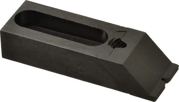 Jergens - 2-1/2" OAL x 1" Overall Width, Standard Grip Nose, Steel Manual Edge Clamp - Black Oxide Coating, 5/8" High, 5/16" Socket Cap Screw Slot, 1-3/4" Travel - Apex Tool & Supply