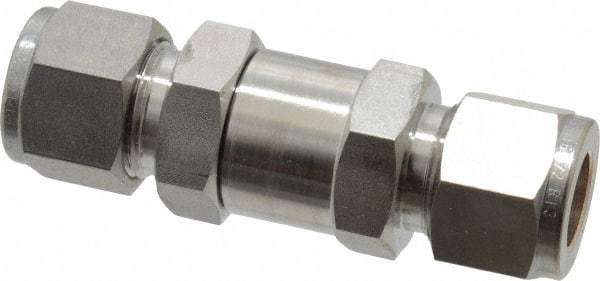 Ham-Let - 1/2" Stainless Steel Check Valve - Inline, Comp x Comp, 3,000 WOG - Apex Tool & Supply