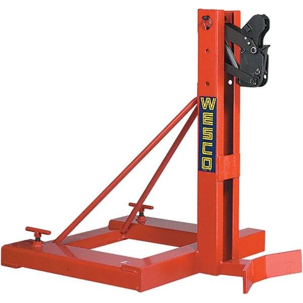 Wesco Industrial Products - 1,000 Lb Load Capacity, 16, 30, 55 & 85 Gal Drum Grab - 28" Wide x 34" High, Steel Wheels - Apex Tool & Supply