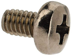 Value Collection - M2.5x0.45 Metric Coarse, 4mm Length Under Head Phillips Drive Machine Screw - Pan Head, Grade 18-8 & A2 Stainless Steel, Uncoated, Without Washer - Apex Tool & Supply