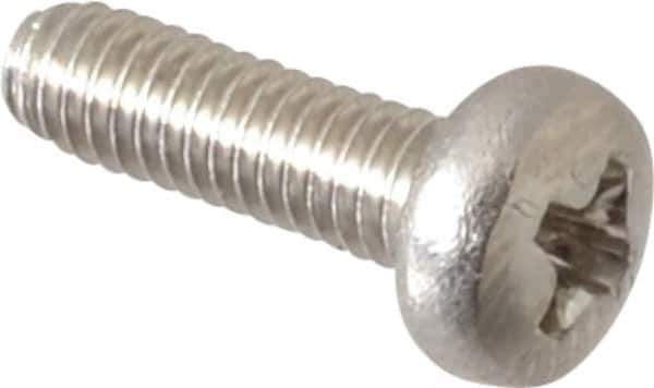 Value Collection - M2.5x0.45 Metric Coarse, 8mm Length Under Head Phillips Drive Machine Screw - Pan Head, Grade 18-8 & A2 Stainless Steel, Uncoated, Without Washer - Apex Tool & Supply