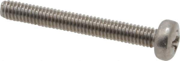 Value Collection - M2.5x0.45 Metric Coarse, 20mm Length Under Head Phillips Drive Machine Screw - Pan Head, Grade 18-8 & A2 Stainless Steel, Uncoated, Without Washer - Apex Tool & Supply