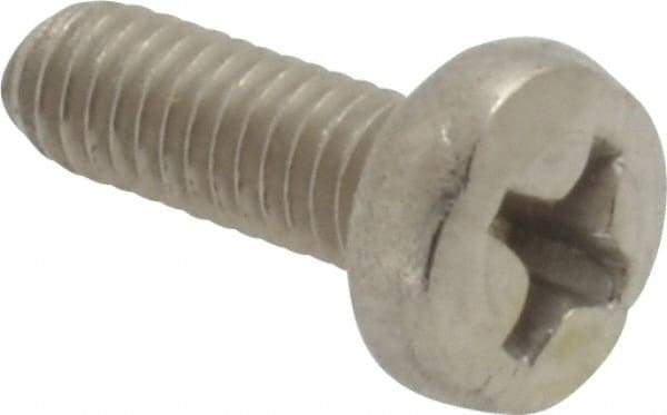 Value Collection - M3.5x0.60 Metric Coarse, 10mm Length Under Head Phillips Drive Machine Screw - Pan Head, Grade 18-8 & A2 Stainless Steel, Uncoated, Without Washer - Apex Tool & Supply