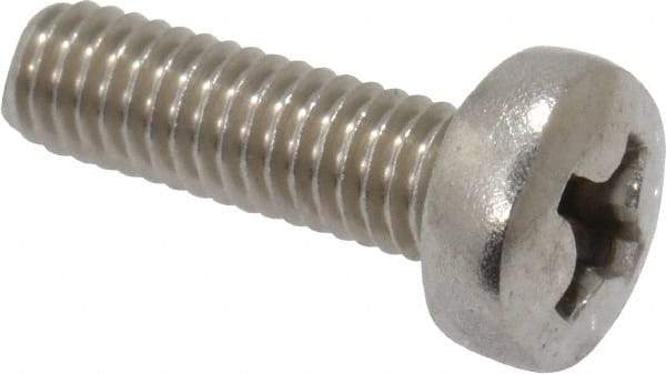 Value Collection - M3.5x0.60 Metric Coarse, 12mm Length Under Head Phillips Drive Machine Screw - Pan Head, Grade 18-8 & A2 Stainless Steel, Uncoated, Without Washer - Apex Tool & Supply