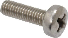 Value Collection - M3.5x0.60 Metric Coarse, 12mm Length Under Head Phillips Drive Machine Screw - Pan Head, Grade 18-8 & A2 Stainless Steel, Uncoated, Without Washer - Apex Tool & Supply