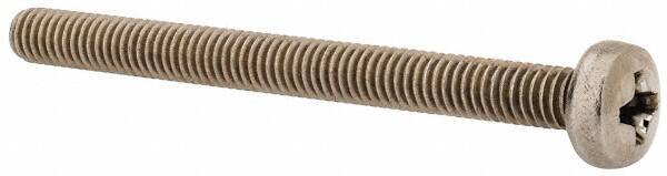 Value Collection - M4x0.70 Metric Coarse, 45mm Length Under Head Phillips Drive Machine Screw - Pan Head, Grade 18-8 & A2 Stainless Steel, Uncoated, Without Washer - Apex Tool & Supply