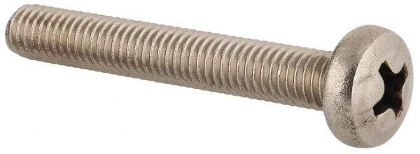 Value Collection - M5x0.80 Metric Coarse, 35mm Length Under Head Phillips Drive Machine Screw - Pan Head, Grade 18-8 & A2 Stainless Steel, Uncoated, Without Washer - Apex Tool & Supply