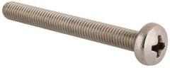 Value Collection - M5x0.80 Metric Coarse, 45mm Length Under Head Phillips Drive Machine Screw - Pan Head, Grade 18-8 & A2 Stainless Steel, Uncoated, Without Washer - Apex Tool & Supply