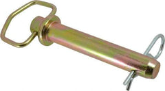 Made in USA - 1" Pin Diam, 5-3/4" Long, Zinc Plated Steel Pull Ring Hitch Pin - 4-3/4" Usable Length - Apex Tool & Supply