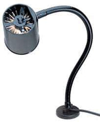 Made in USA - 18 Inch, Gooseneck, Magnetic Mounted, Incandescent, Black, General Purpose Task Light - 100 Watt, 120 Volt, Nonmagnifying - Apex Tool & Supply