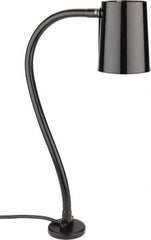 Made in USA - 24 Inch, Gooseneck, Magnetic Mounted, Incandescent, Black, General Purpose Task Light - 100 Watt, 120 Volt, Nonmagnifying - Apex Tool & Supply