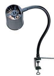 Made in USA - 18 Inch, Gooseneck, Clamp on, Incandescent, Black, General Purpose Task Light - 100 Watt, 120 Volt, Nonmagnifying - Apex Tool & Supply