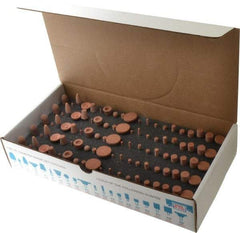 Made in USA - 100 Piece Aluminum Oxide Vitrified Mounted Stone Abrasive Point Set - Includes Shapes B42, B45, B52, B81, B91, B97, B102, B122, B136, W144, W146, W152, W160, W163, W167, W175, W176, W185, W200 & W215 - Apex Tool & Supply