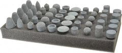 Made in USA - 50 Piece Aluminum Oxide Vitrified Mounted Stone Abrasive Point Set - Includes Shapes A4, A12, A14, A21, A32, A37, A39, A40, W206 & W218 - Apex Tool & Supply