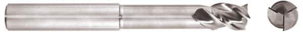 Niagara Cutter - 1", 1-1/4" LOC, 1" Shank Diam, 6" OAL, 3 Flute, Solid Carbide Square End Mill - Single End, Uncoated, Spiral Flute, 45° Helix, Centercutting, Right Hand Cut, Right Hand Flute, Series AN345 - Apex Tool & Supply