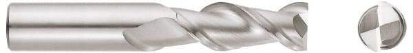 Niagara Cutter - 1", 2" LOC, 1" Shank Diam, 5" OAL, 2 Flute, Solid Carbide Square End Mill - Single End, TiCN Finish, Spiral Flute, 45° Helix, Centercutting, Right Hand Cut, Right Hand Flute, Series A245 - Apex Tool & Supply