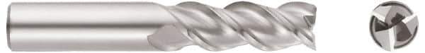 Niagara Cutter - 1", 3-1/4" LOC, 1" Shank Diam, 6" OAL, 3 Flute, Solid Carbide Square End Mill - Single End, TiCN Finish, Spiral Flute, 45° Helix, Centercutting, Right Hand Cut, Right Hand Flute, Series A345 - Apex Tool & Supply