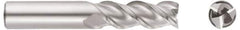 Niagara Cutter - 1", 3-1/4" LOC, 1" Shank Diam, 6" OAL, 3 Flute, Solid Carbide Square End Mill - Single End, TiCN Finish, Spiral Flute, 45° Helix, Centercutting, Right Hand Cut, Right Hand Flute, Series A345 - Apex Tool & Supply