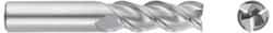 Niagara Cutter - 1/2", 2" LOC, 1/2" Shank Diam, 4" OAL, 3 Flute, Solid Carbide Square End Mill - Single End, Uncoated, Spiral Flute, 45° Helix, Centercutting, Right Hand Cut, Right Hand Flute - Apex Tool & Supply