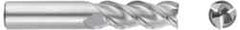 Niagara Cutter - 1/2", 2" LOC, 1/2" Shank Diam, 4" OAL, 3 Flute, Solid Carbide Square End Mill - Single End, Uncoated, Spiral Flute, 45° Helix, Centercutting, Right Hand Cut, Right Hand Flute - Apex Tool & Supply