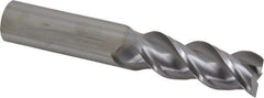 Niagara Cutter - 1", 2-5/8" LOC, 1" Shank Diam, 6" OAL, 3 Flute, Solid Carbide Square End Mill - Single End, TiCN Finish, Spiral Flute, 45° Helix, Centercutting, Right Hand Cut, Right Hand Flute, Series A345 - Apex Tool & Supply