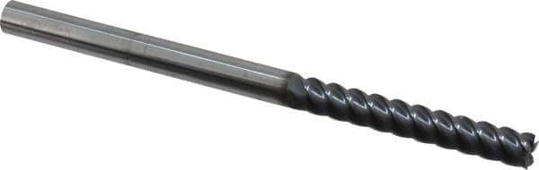 Niagara Cutter - 3/8", 2-1/2" LOC, 3/8" Shank Diam, 6" OAL, 5 Flute, Solid Carbide Square End Mill - Single End, TiAlN Finish, Spiral Flute, 45° Helix, Centercutting, Right Hand Cut, Right Hand Flute, Series S545 - Apex Tool & Supply