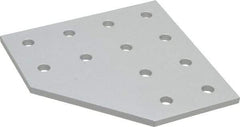 80/20 Inc. - 4" Wide, 4" High, Open Shelving 12 Hole 90° Angled Joining Plate - Aluminum, Use with Series 10 & Bolt Kit 3321 - Apex Tool & Supply