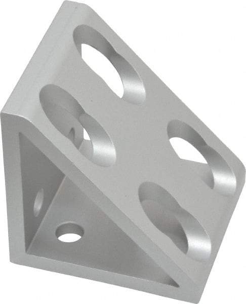 80/20 Inc. - 1-7/8" Wide, 2" High, Open Shelving 8 Hole Inside Corner Gusset - Aluminum, 2" Deep, Use with Series 10 & Bolt Kit 3393 - Apex Tool & Supply