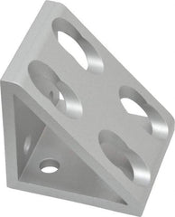 80/20 Inc. - 1-7/8" Wide, 2" High, Open Shelving 8 Hole Inside Corner Gusset - Aluminum, 2" Deep, Use with Series 10 & Bolt Kit 3393 - Apex Tool & Supply