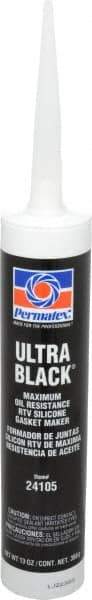 Permatex - 13 oz Oil Resistant Gasket Maker - -65 to 550°F, Black, Comes in Cartridge - Apex Tool & Supply