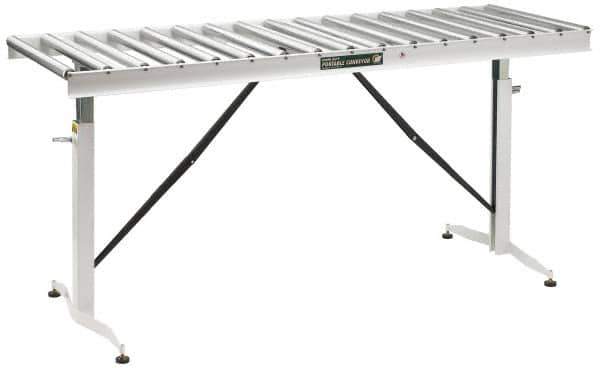 HTC - 66 Inch Long x 43-1/2 Inch High Portable Folding Conveyor - 500 Lbs. Limit, with 17 and 24 Inch Wide Rollers - Apex Tool & Supply