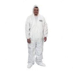 KleenGuard - Size XL Film Laminate Chemical Resistant Coveralls - White, Zipper Closure, Open Cuffs, Open Ankles - Apex Tool & Supply