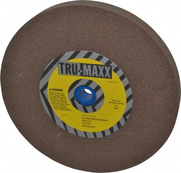 Tru-Maxx - 80 Grit Aluminum Oxide Bench & Pedestal Grinding Wheel - 10" Diam x 1-1/4" Hole x 1" Thick, 3250 Max RPM, P Hardness, Medium Grade , Vitrified Bond - Apex Tool & Supply