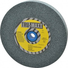 Tru-Maxx - 60 Grit Silicon Carbide Bench & Pedestal Grinding Wheel - 6" Diam x 1" Hole x 3/4" Thick, 5410 Max RPM, K Hardness, Medium Grade , Vitrified Bond - Apex Tool & Supply