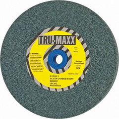 Tru-Maxx - 80 Grit Silicon Carbide Bench & Pedestal Grinding Wheel - 6" Diam x 1" Hole x 3/4" Thick, 5410 Max RPM, K Hardness, Medium Grade , Vitrified Bond - Apex Tool & Supply