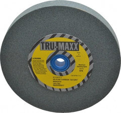 Tru-Maxx - 120 Grit Silicon Carbide Bench & Pedestal Grinding Wheel - 6" Diam x 1" Hole x 3/4" Thick, 5410 Max RPM, K Hardness, Fine Grade , Vitrified Bond - Apex Tool & Supply