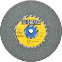 Tru-Maxx - 80 Grit Silicon Carbide Bench & Pedestal Grinding Wheel - 6" Diam x 1" Hole x 1" Thick, 5410 Max RPM, K Hardness, Medium Grade , Vitrified Bond - Apex Tool & Supply